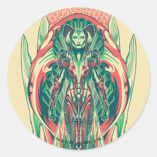 Aquaman | Queen Fisherman Art Nouveau Panel Classic Round Sticker (Front)