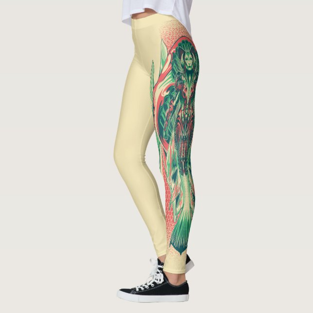 Aquaman | Queen Fisherman Art Nouveau Panel Leggings (Left)