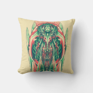 Aquaman   Queen Fisherman Art Nouveau Panel Throw Pillow