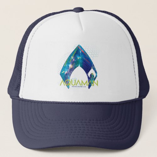 Aquaman  Refracted Aquaman Logo Trucker Hat
