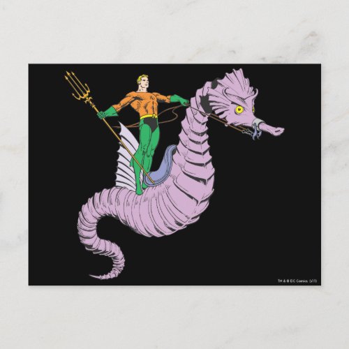 Aquaman Rides Seahorse Postcard