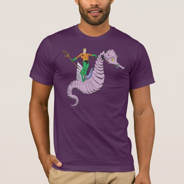 Aquaman Rides Seahorse T-Shirt (Front)