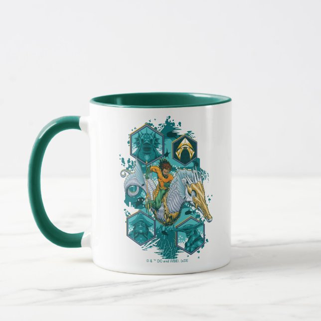 Aquaman Riding Seahorse Across Kingdoms Mug (Left)