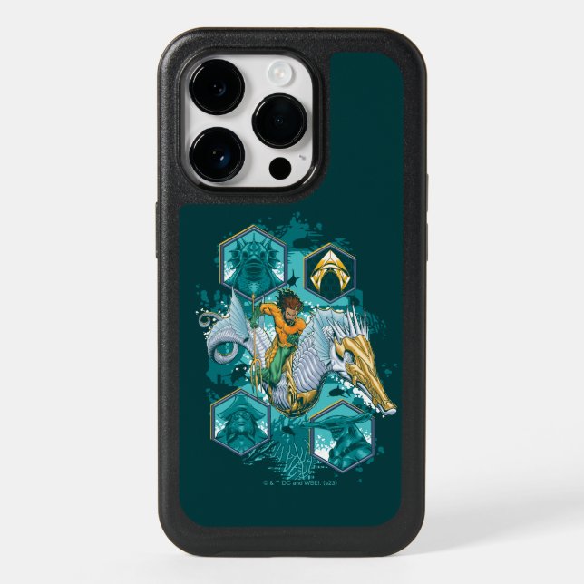 Aquaman Riding Seahorse Across Kingdoms Otterbox iPhone Case (Back)