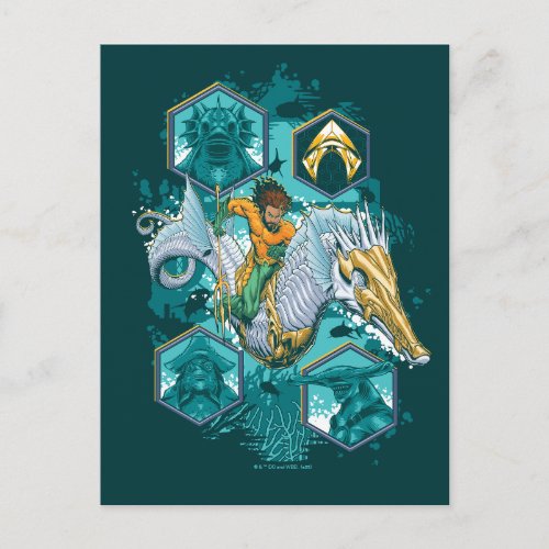 Aquaman Riding Seahorse Across Kingdoms Postcard