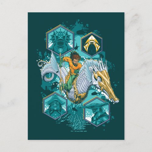 Aquaman Riding Seahorse Across Kingdoms Postcard