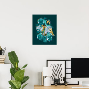 Aquaman Riding Seahorse Across Kingdoms Poster