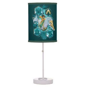 Aquaman Riding Seahorse Across Kingdoms Table Lamp