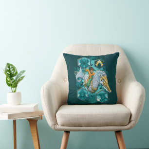 Aquaman Riding Seahorse Across Kingdoms Throw Pillow