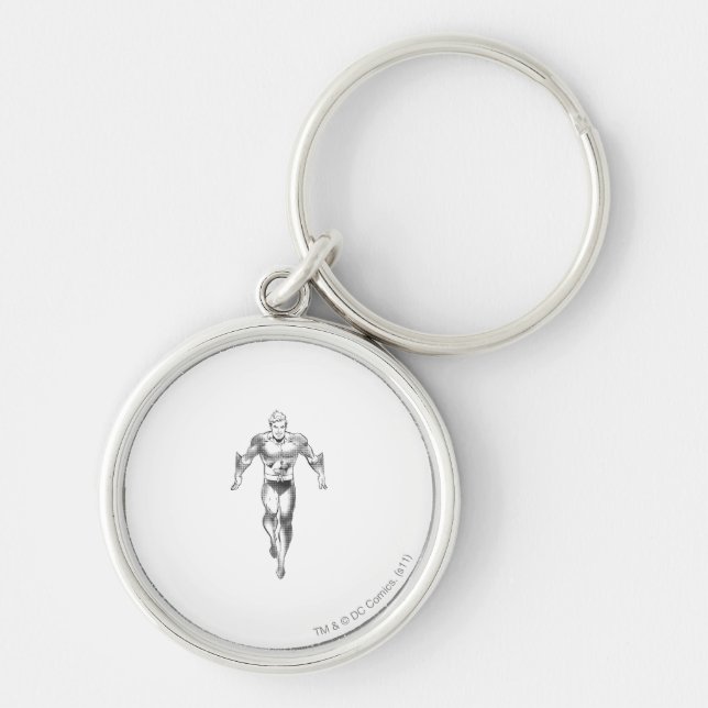 Aquaman Runs BW Keychain (Front)