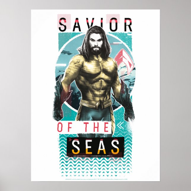 Aquaman | "Savior Of The Seas" Modernist Graphic Poster (Front)