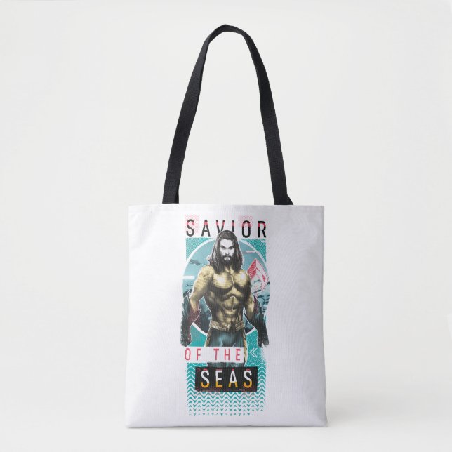 Aquaman | "Savior Of The Seas" Modernist Graphic Tote Bag (Front)