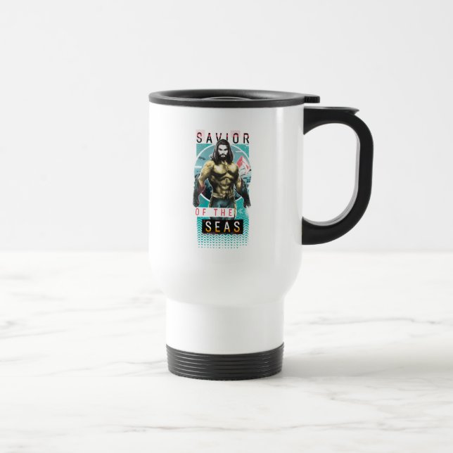 Aquaman | "Savior Of The Seas" Modernist Graphic Travel Mug (Right)
