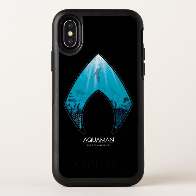 Aquaman | See Through Aquaman Logo Ocean Graphic Otterbox iPhone Case (Back)