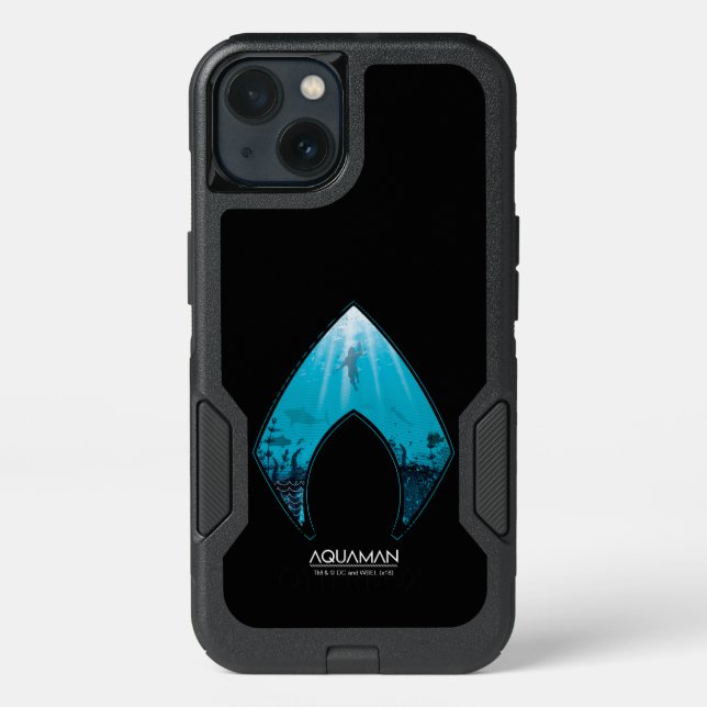 Aquaman | See Through Aquaman Logo Ocean Graphic Otterbox iPhone Case (Back)
