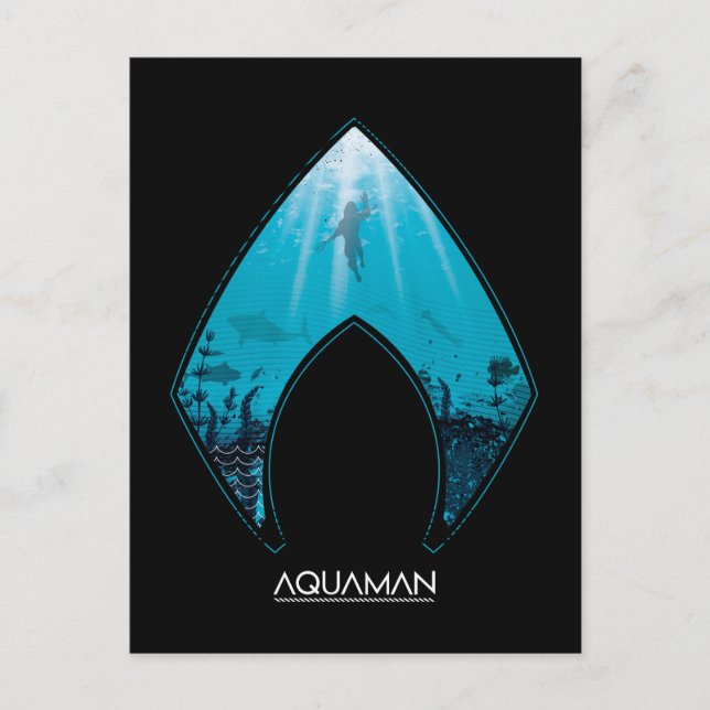Aquaman | See Through Aquaman Logo Ocean Graphic Postcard (Front)