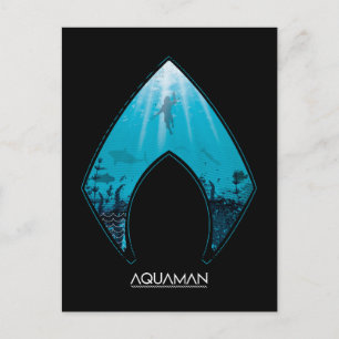 Aquaman See Through Aquaman Logo Ocean Graphic Postcard