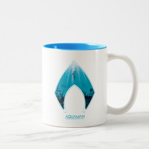 Aquaman  See Through Aquaman Logo Ocean Graphic Two_Tone Coffee Mug
