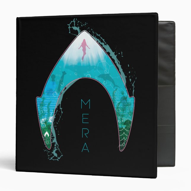 Aquaman | See Through Mera Symbol Ocean Graphic 3 Ring Binder (Front/Inside)