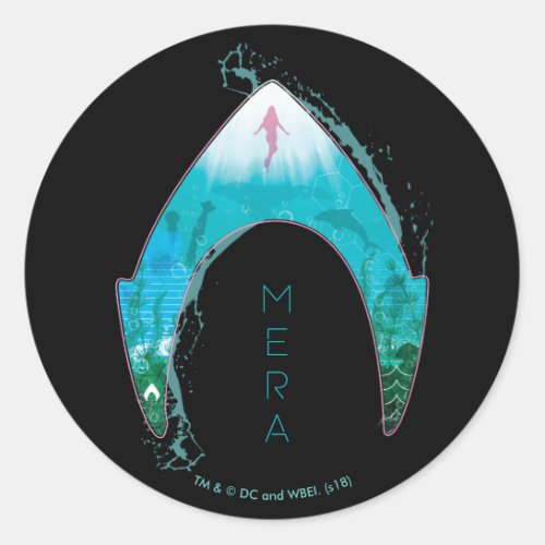 Aquaman  See Through Mera Symbol Ocean Graphic Classic Round Sticker