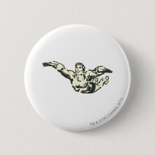 Aquaman Soars BW Button (Front)
