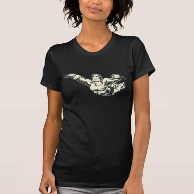 Aquaman Soars BW T-Shirt (Front)