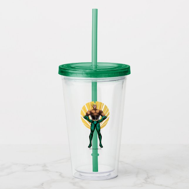 Aquaman Standing Acrylic Tumbler (Front)