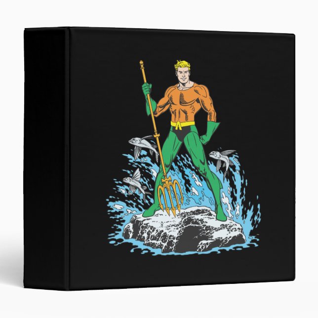Aquaman Stands with Pitchfork 3 Ring Binder (Front/Spine)