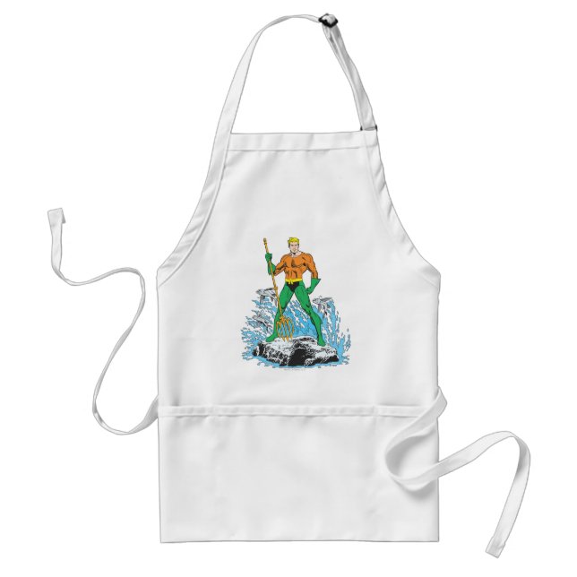 Aquaman Stands with Pitchfork Adult Apron (Front)