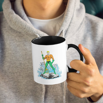 Aquaman Stands With Pitchfork Mug by justiceleague at Zazzle
