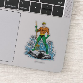 Aquaman Stands With Pitchfork Sticker by justiceleague at Zazzle