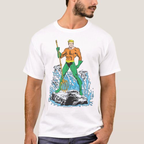 Aquaman Stands with Pitchfork T_Shirt