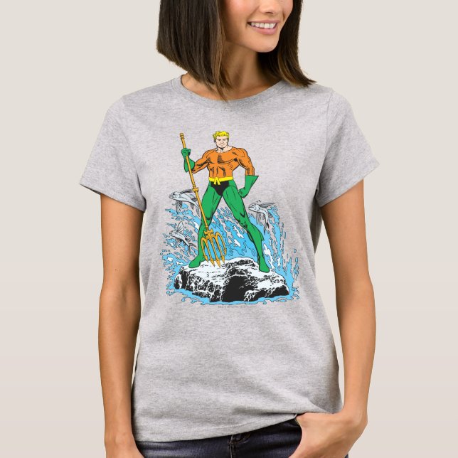 Aquaman Stands with Pitchfork T-Shirt (Front)