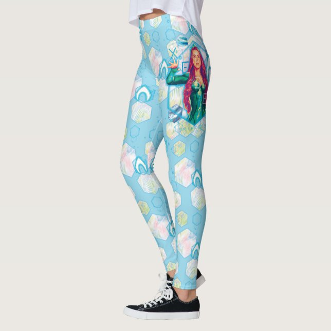 Aquaman | Xebel Princess Mera Hexagonal Graphic Leggings (Left)