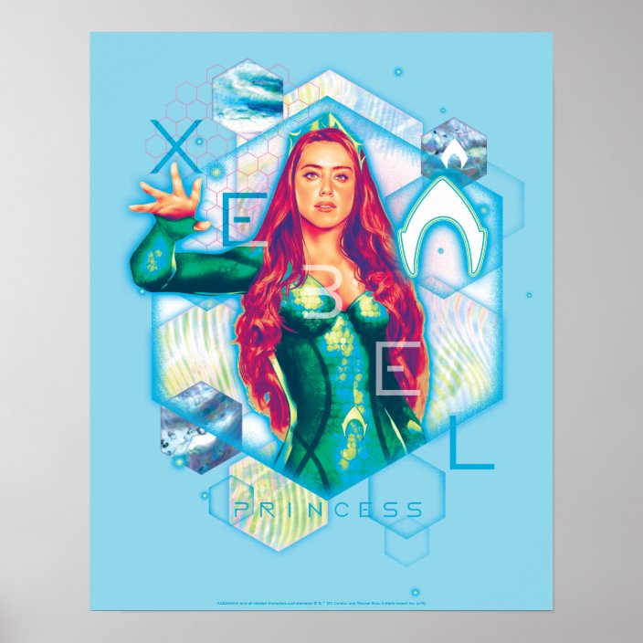 Aquaman Xebel Princess Mera Hexagonal Graphic Poster Zazzle Com