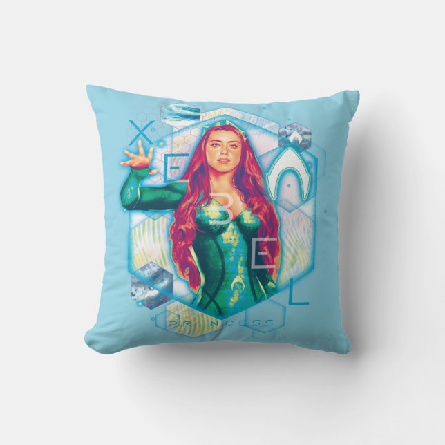 Aquaman | Xebel Princess Mera Hexagonal Graphic Throw Pillow (Front)