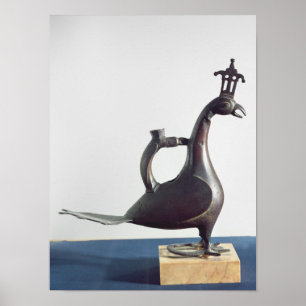 Aquamanile in the form of a peacock poster