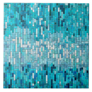 Aquamarine Abstract Mosaic Art Ceramic Tile