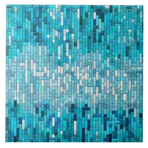 Aquamarine Abstract Mosaic Art Ceramic Tile