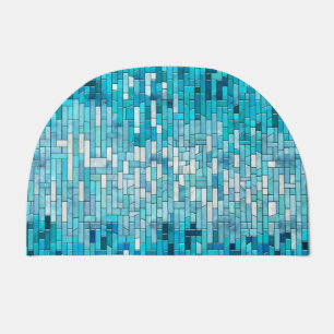 Aquamarine Abstract Mosaic Art Doormat