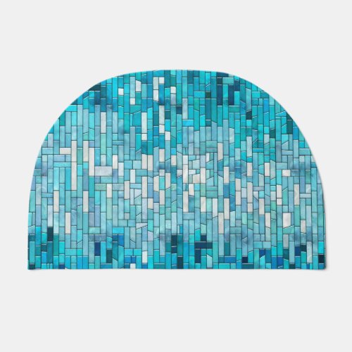 Aquamarine Abstract Mosaic Art Doormat
