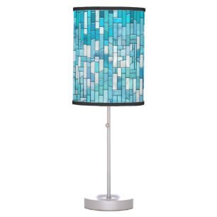 Aquamarine Abstract Mosaic Art Table Lamp