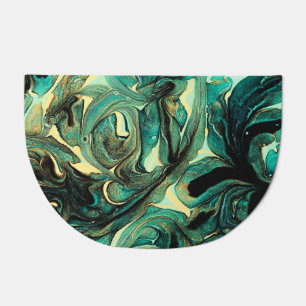 Aquamarine acrylic paints: abstract background. doormat
