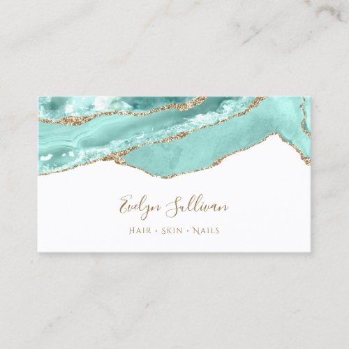 aquamarine agate business card