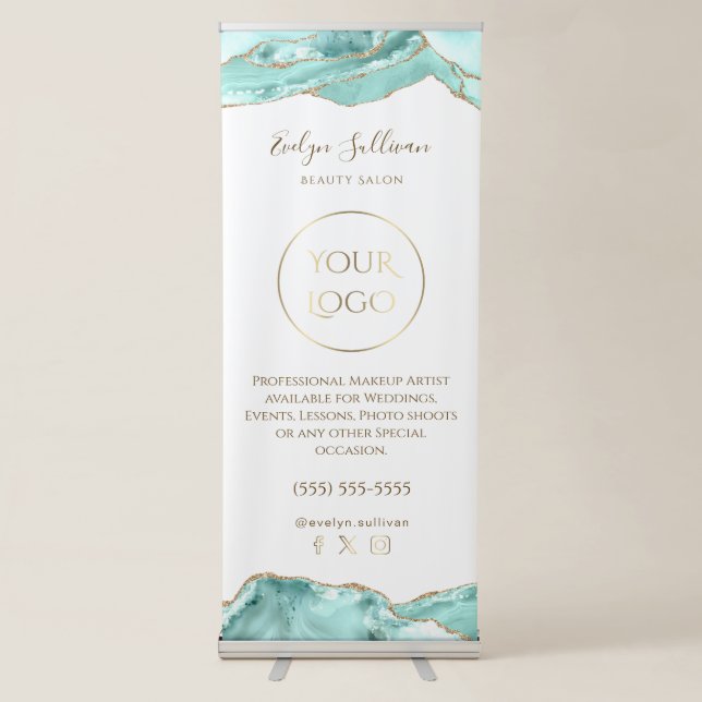Aquamarine agate retractable banner (Front)