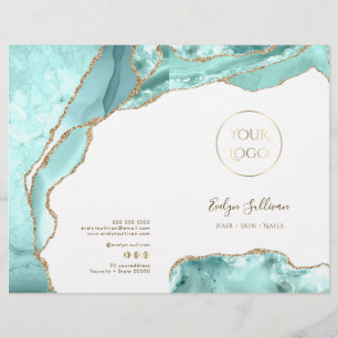 Aquamarine agate service menu brochure