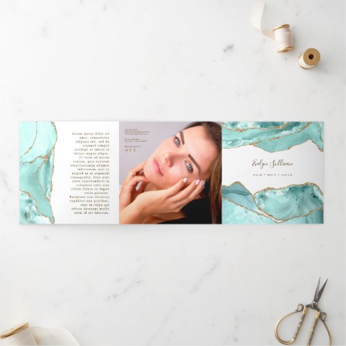 Aquamarine Agate Trifold Brochure