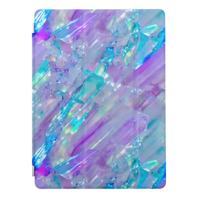 Aquamarine and Amethyst Crystal iPad Pro Cover (Front)