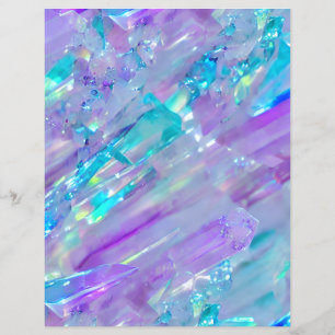 Aquamarine and Amethyst Crystal Scrapbook Paper