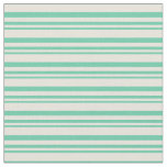 [ Thumbnail: Aquamarine and Beige Stripes/Lines Pattern Fabric ]